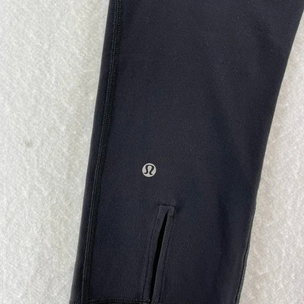 Lululemon Pants Womens Size 4 Gather & Crow Crop Athletic Workout Yoga Black Red - Picture 7 of 11